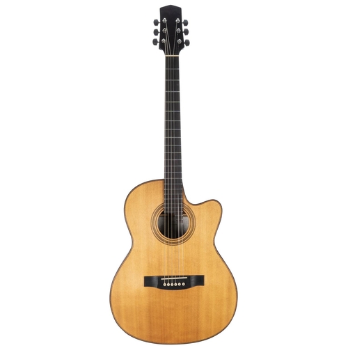 238 - Francisco twelve string acoustic guitar, attention required to action, soft bag; together with a Nic... 