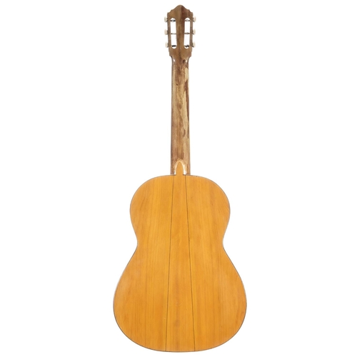 457 - 1960s Conde Hermanos Flamenco guitar, made in Madrid, Spain; Back and sides: cypress, minor imperfec... 