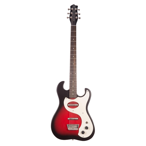 74 - Danelectro '63 baritone electric guitar; Finish: red burst; Fretboard: rosewood; Frets: good; Electr... 