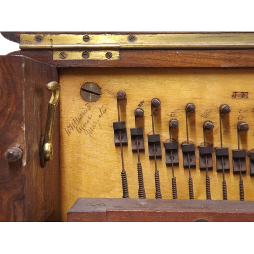 1231 - Upright piano by John Broadwood & Sons, London, 1873, the case of burr walnut with intricately frett... 