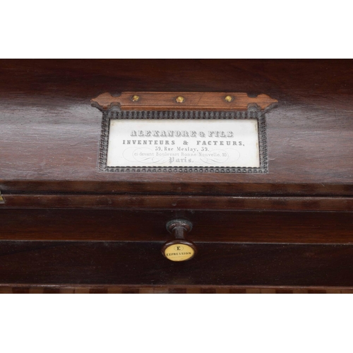 1233 - Harmonium by Alexandre & Fils, Paris, circa 1850, the case of rosewood, the five octave keyboard, C ... 