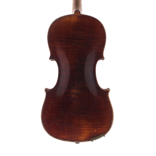 2476 - Late 19th century German violin labelled indistinctly Jacob Beil..., Geigenmacher..., 14 3/16