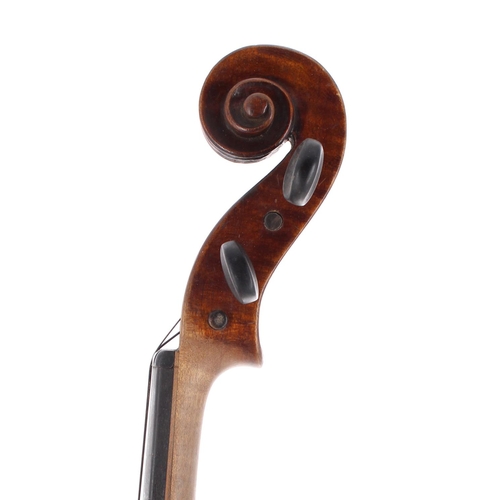 2476 - Late 19th century German violin labelled indistinctly Jacob Beil..., Geigenmacher..., 14 3/16