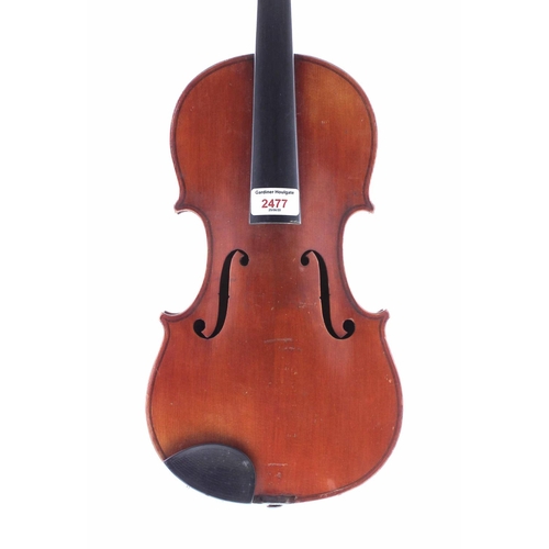 2477 - French Compagnon violin circa 1910, 14 1/8