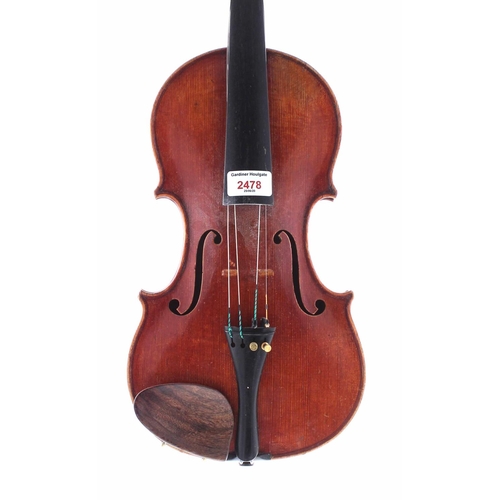 2478 - Violin labelled Joseph Hel, Luthier á Lille 1902; also stamped Exposition Universelle Paris 1829 Med... 