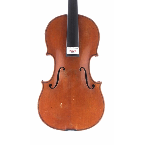 2479 - Good French violin by and labelled Ch.J.B. Collin-Mezin, Luthier á Paris, Rue du Faubg Poissonniere,... 