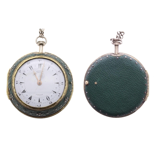 George Prior - George III silver and gilt leather cased verge pair ...