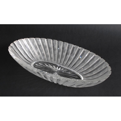 326 - Good cut glass oval dish, 18.5