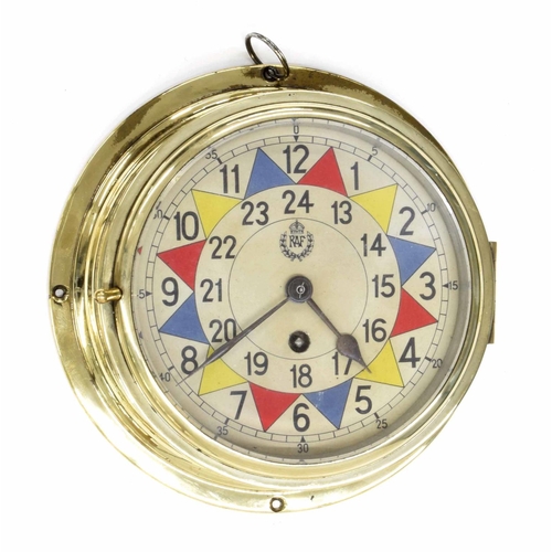 2601 - Small RAF bulkhead sector wall clock, the 6