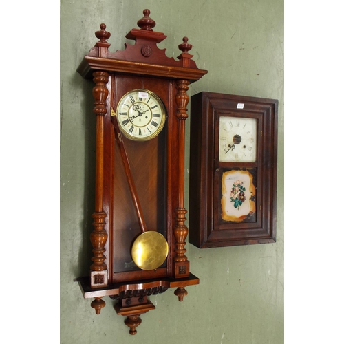 2607 - Gustav Becker double weight Vienna regulator wall clock, the 7