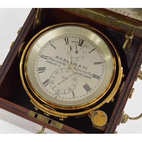 八分儀　H.G. Blair & Co. Cardiff & Barry Good two day marine chronometer, the 3.75