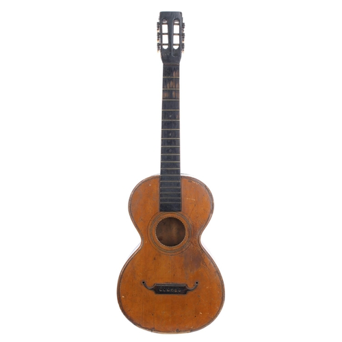 457 - Late 19th century German parlour guitar in need of restoration