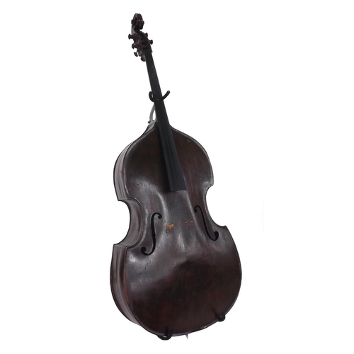 2515 - Late 19th century Mittenwald double bass, length of back 44 1/2