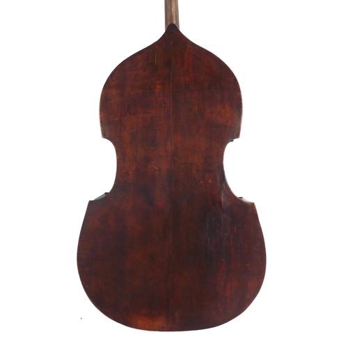 2515 - Late 19th century Mittenwald double bass, length of back 44 1/2