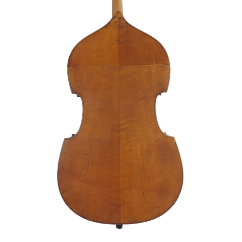 2516 - Late 19th century Mittenwald double bass, length of back 44 1/2