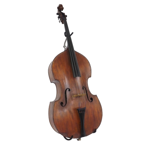 2517 - Good 19th century German double bass, length of back 44