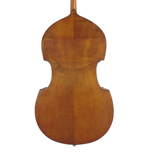 2517 - Good 19th century German double bass, length of back 44