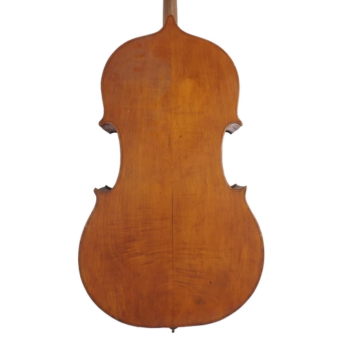 2518 - 19th century double bass, probably English, length of back 46