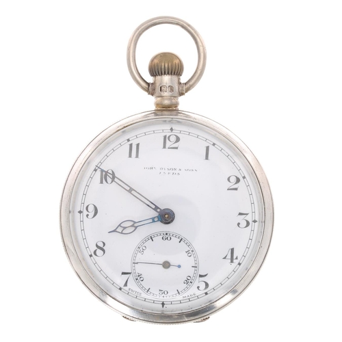 255 - Silver lever pocket watch, Birmingham 1926, the gilt frosted three quarter plate movement with D.F&a... 