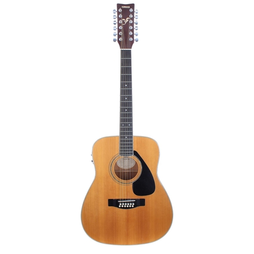 90 - Yamaha FG-402E-12A electro-acoustic twelve string guitar, made in Taiwan, ser. no. 2xxxxxx7; Back an... 