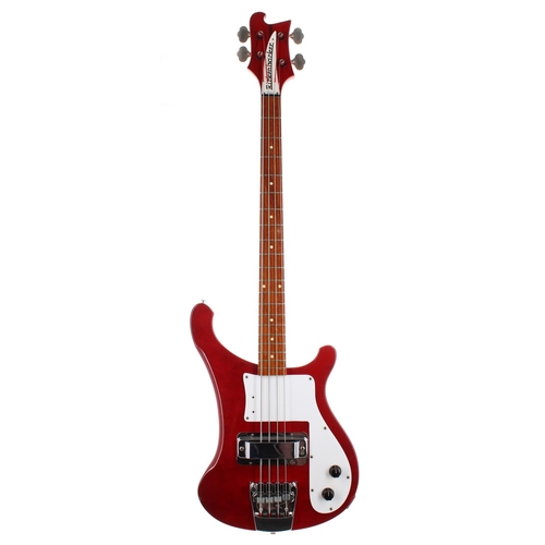 67 - 1974 Rickenbacker 4000 bass guitar, made in USA, ser. no. Nxxxx0; Finish: burgundy glow, blemishes t... 