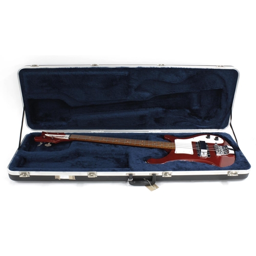 67 - 1974 Rickenbacker 4000 bass guitar, made in USA, ser. no. Nxxxx0; Finish: burgundy glow, blemishes t... 