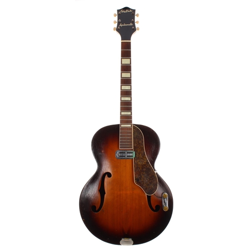 76 - Gretsch Synchromatic 100 archtop guitar in need of restoration, made in USA, ser. no. 1xxx5; Finish:... 