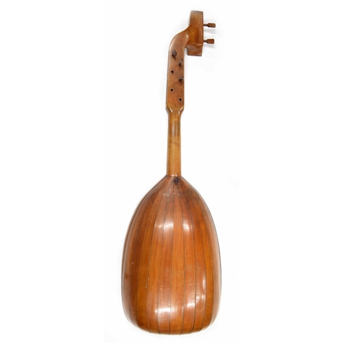 1247 - Eight string harp lute without table, labelled Aldric Richter..., the bowl back with thirteen segmen... 