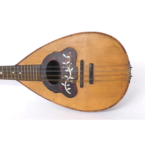 1242 - Unusual Neapolitan bowl back mandolin circa 1900, made with an aluminium back (for use in tropical c... 