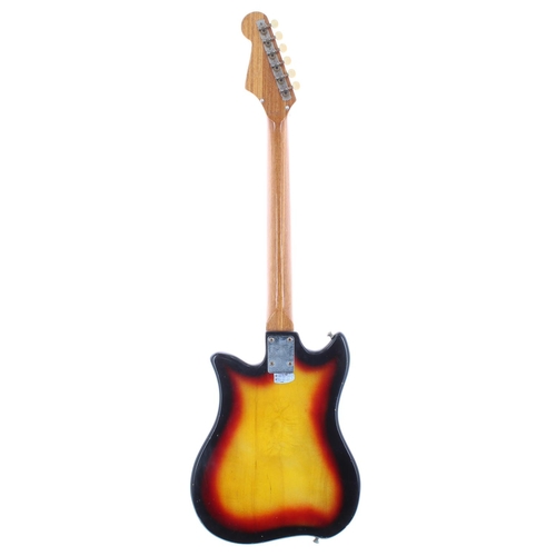 308 - 1960s Kay E100 electric guitar, made in Taiwan; Finish: sunburst, various dings; Fretboard: ebonised... 