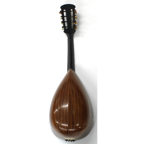 1266 - Good Neapolitan mandolin, with rosewood bowl and mother of pearl banded spruce table and sound hole,... 