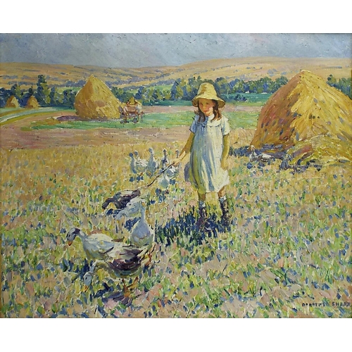 1175 - Dorothea Sharp ROI RBA (1874-1955) - 'The Goose Girl', signed, oil on canvas, 32