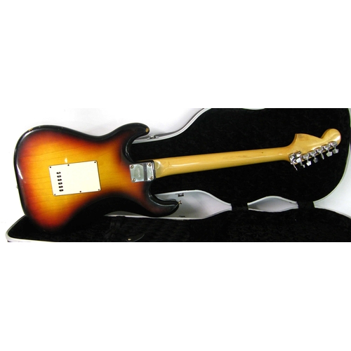 104 - Maya 8009 electric guitar, made in Japan, sunburst finish with various imperfections, wear to frets,... 