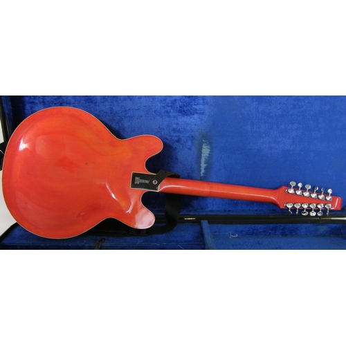 105 - 1960s Baldwin 712 twelve string electric guitar, ser. no. 0669, red finish which has faded to the fr... 