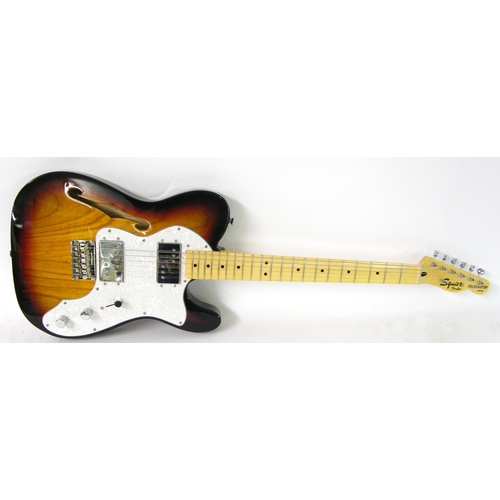 111 - Squier by Fender Vintage Modified '72 Telecaster Thinline hollow body electric guitar, made in Indon... 