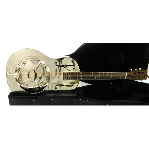115 - Michael Messer Lightning acoustic resonator guitar, ser. no. MML0268012, case, condition, good