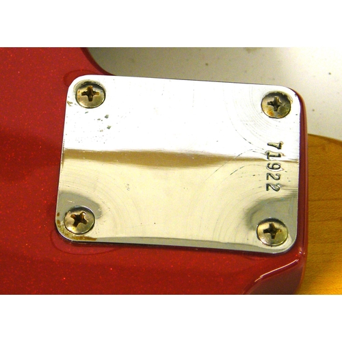 116 - 1961 Fender Stratocaster electric guitar, made in USA, ser. no, 71922, metallic red finish (refinish... 