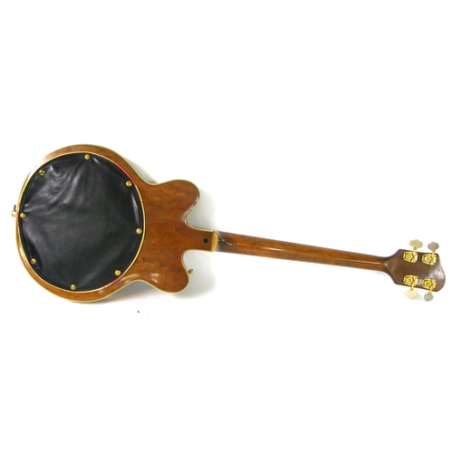 117 - Early 1960s Gretsch 6070 hollow body bass guitar, natural walnut finish in good general condition, m... 
