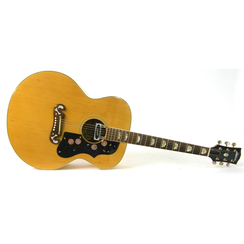 119 - Antoria Folk 698M acoustic guitar, natural finish with various imperfections, Schaller sound hole pi... 