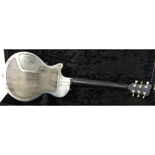 64 - 2009 James Trussart Steel Deville guitar, made in USA, ser. no. 09177, Gator engraved top, electrics... 