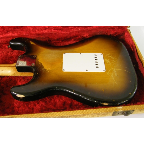 67 - 1957 Fender Stratocaster electric guitar, made in USA, ser. no.-21317, two-tone sunburst finish with... 