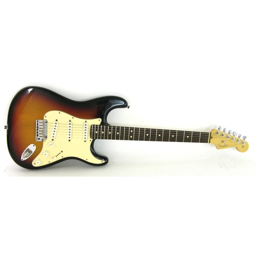 68 - 2004 Fender Stratocaster electric guitar, made in USA, ser. no. Z4203558, sunburst finish with some ... 