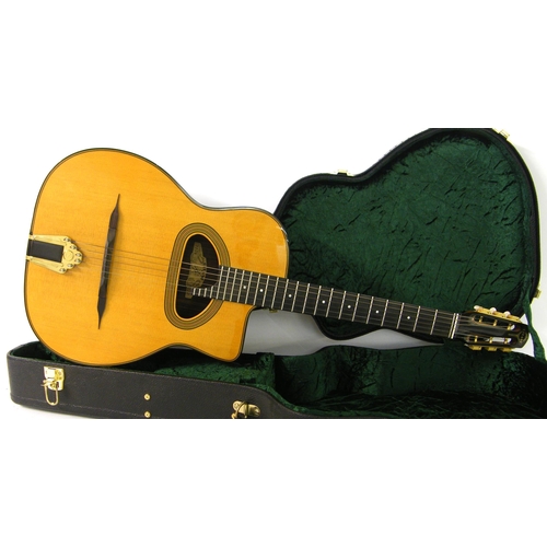 74 - Gitane D-500 Maccaferri style gypsy jazz electro-acoustic guitar, ser. no. 7104, finish in clean con... 