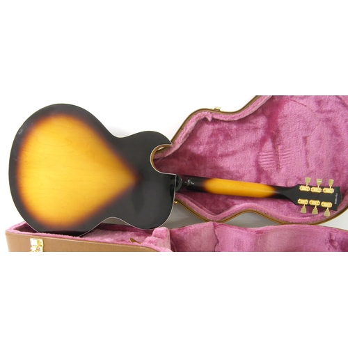 75 - Burny RFA-75 hollow body electric archtop guitar, ser. no. FGA11080005, sunburst finish, pickup repl... 