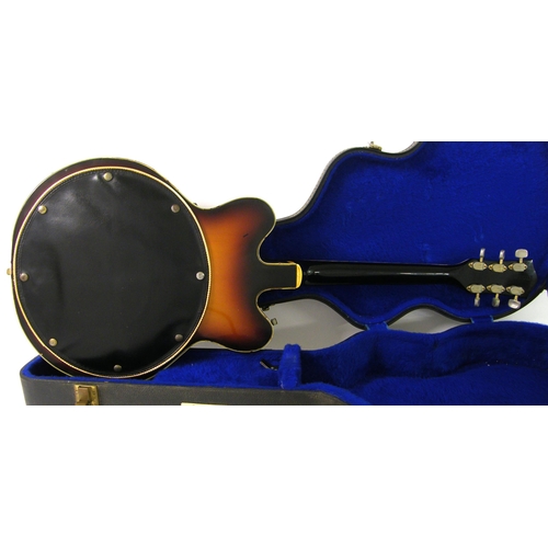 82 - 1960s Gretsch Viking hollow body electric guitar, sunburst finish with various imperfections, bindin... 