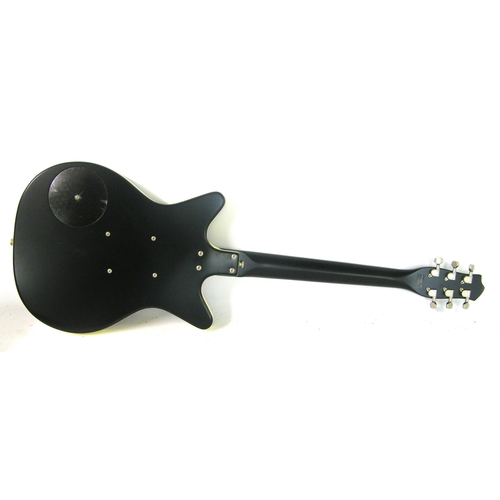 83 - Danelectro '59 double cutaway electric guitar, black finish, electrics appear to be in working order... 