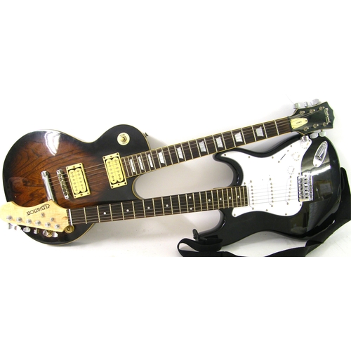 86 - Rockwood by Hohner LX250G electric guitar, brown burst finish with various imperfections, missing pi... 