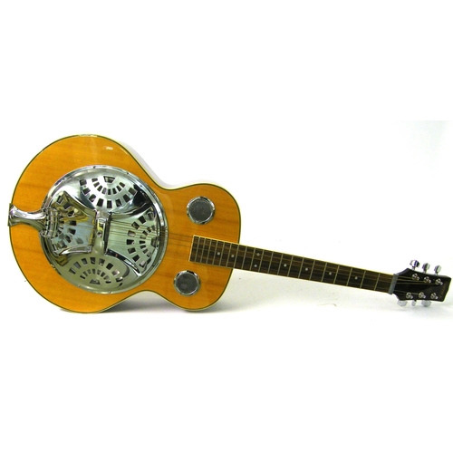 92 - Samick Artist Series Edition resonator guitar, with natural top and mahogany back and sides with som... 