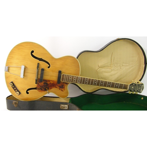97 - 1959 Hofner President electric archtop guitar, ser. no. 5373, blonde finish with some imperfections ... 