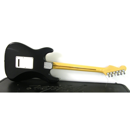 98 - 1987 Fender Stratocaster electric guitar, made in USA, ser. no. E417740, black finish with some mino... 